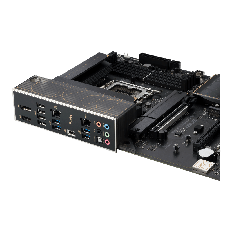 Asus ProArt B760-Creator I/O Panel Angled View