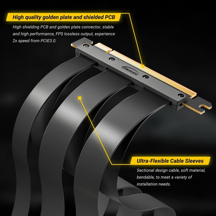 Antec 300mm PCIe 4.0 Riser Cable Flexible Sleeves