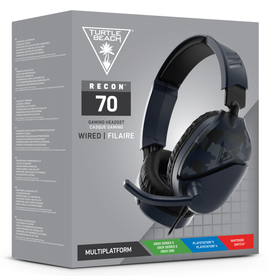 Turtle Beach Recon 70 Blue Camo Box View