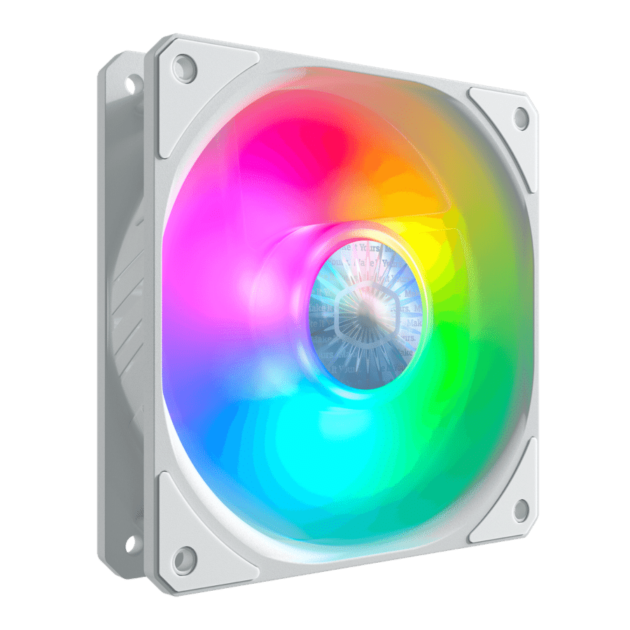 Cooler Master SickleFlow 120 ARGB White Front Angled View