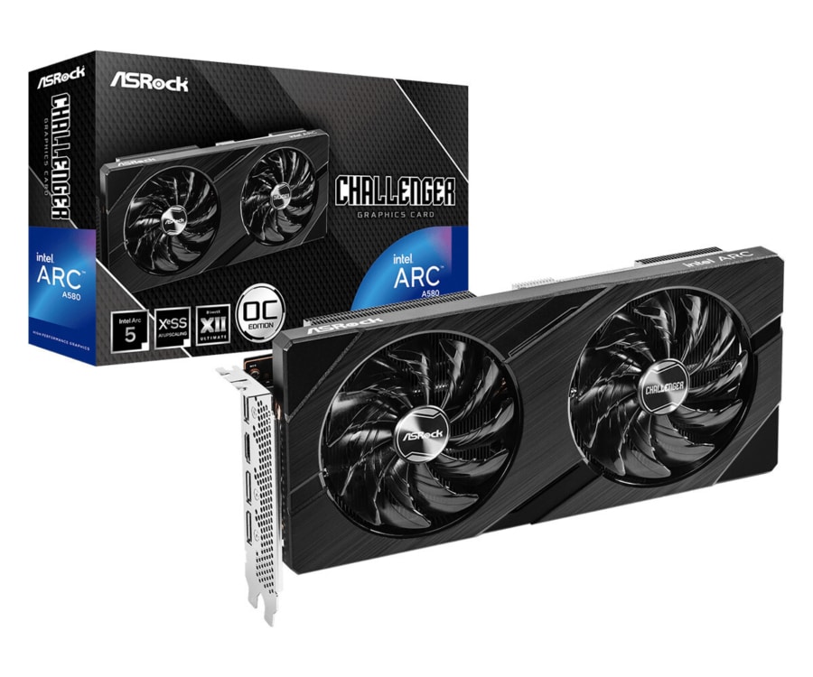 ASRock Intel Arc A580 Challenger 8GB OC GDDR6 Graphics Card