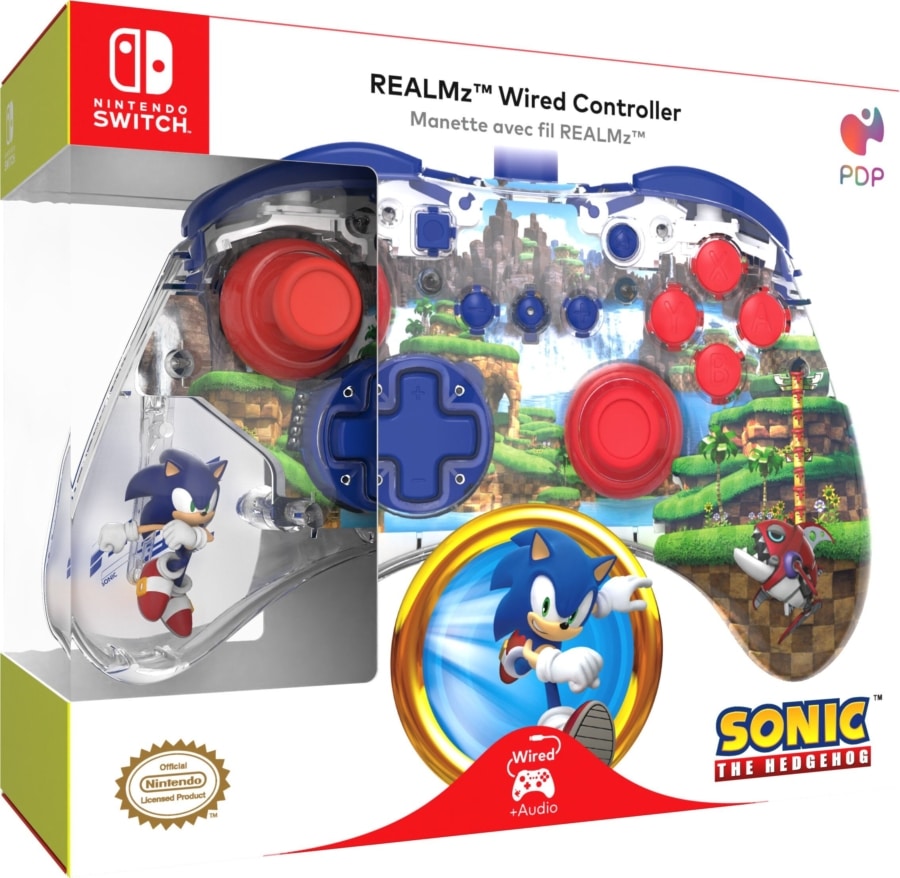 PDP Nintendo Switch REALMz Wired Controller - Sonic Green Hill Zone