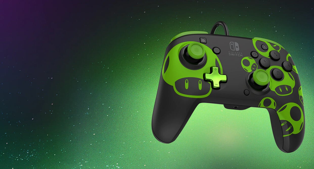 PDP Nintendo Switch Rematch Wired Controller - 1-Up Glow in the Dark