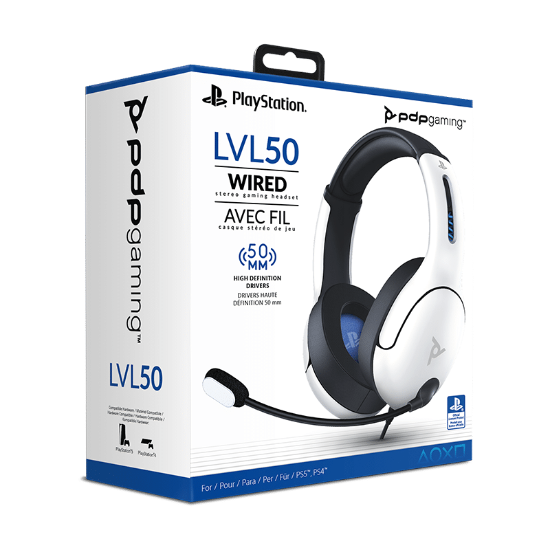 PDP LVL50 Wired Gaming Headset - White (PS4/PS5/PC)