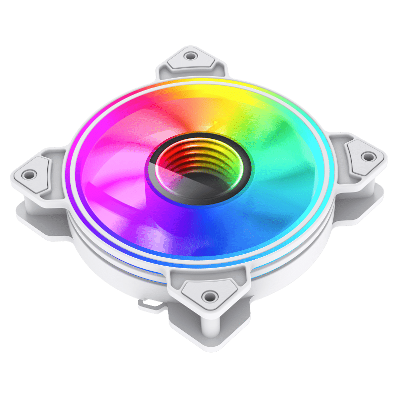 GameMax Dual Ring Infinity 120mm ARGB Case Fan - White