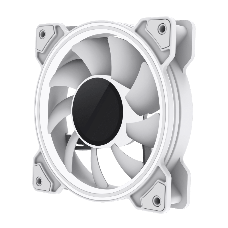 GameMax Dual Ring Infinity 120mm ARGB Case Fan - White