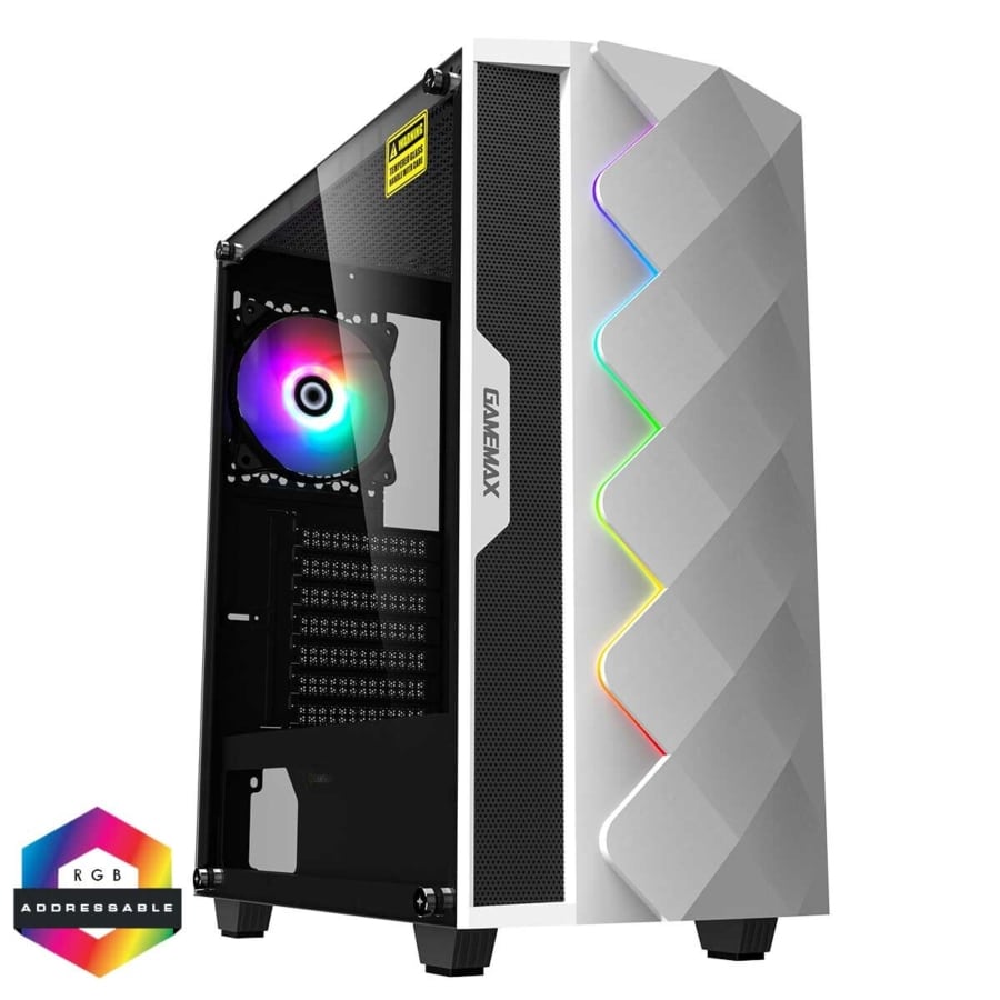 GameMax Diamond ARGB White Gaming PC Case