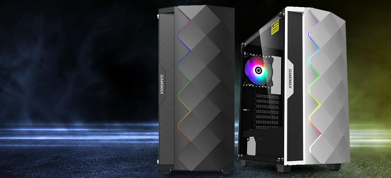 GameMax Diamond ARGB White Gaming PC Case