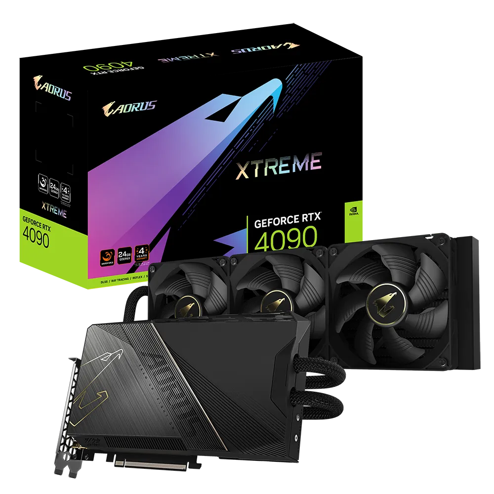 Gigabyte NVIDIA GeForce RTX 4090 AORUS XTREME WATERFORCE 24G GDDR6X Graphics Card