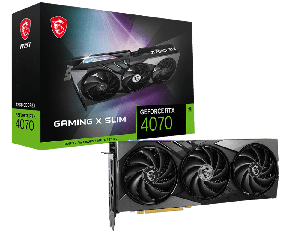 MSI NVIDIA GeForce RTX 4070 Gaming X Slim 12G GDDR6X Graphics Card