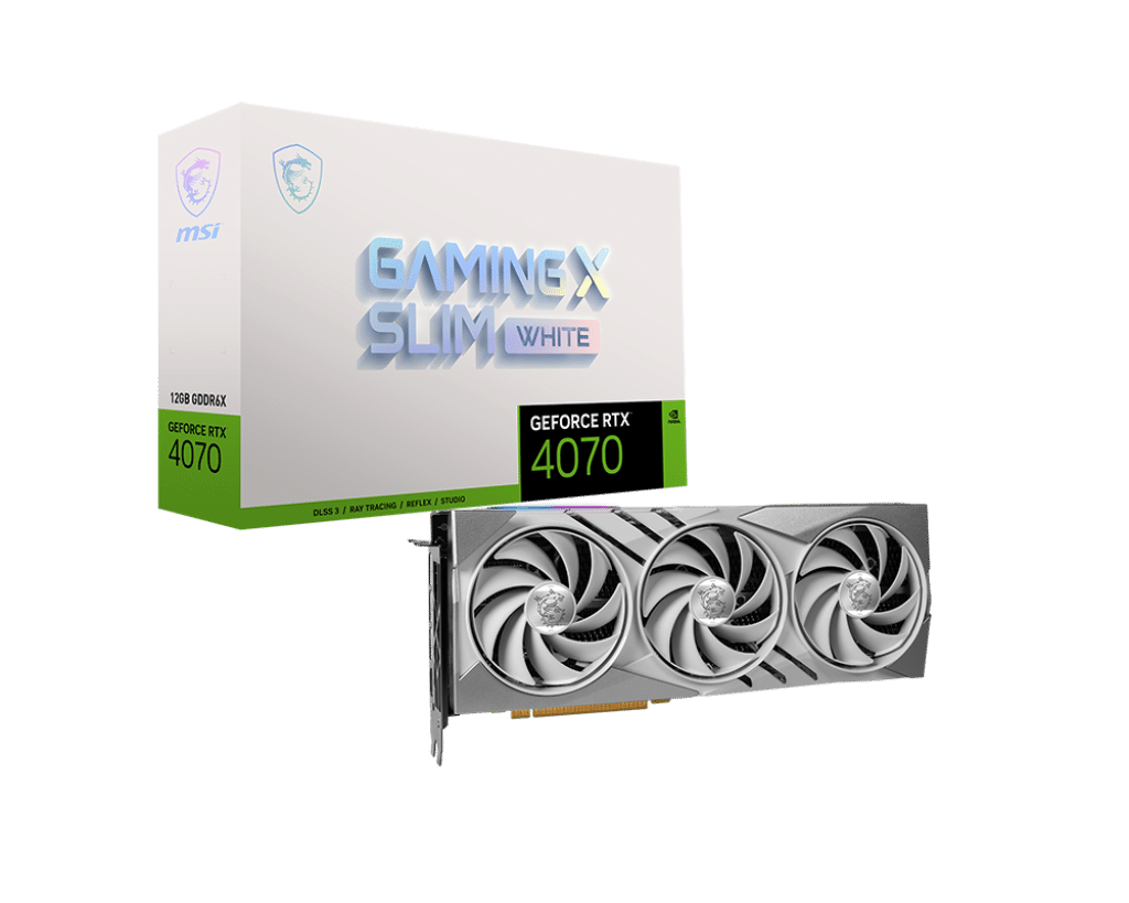 MSI NVIDIA GeForce RTX 4070 Gaming X Slim White 12G GDDR6X Graphics Card