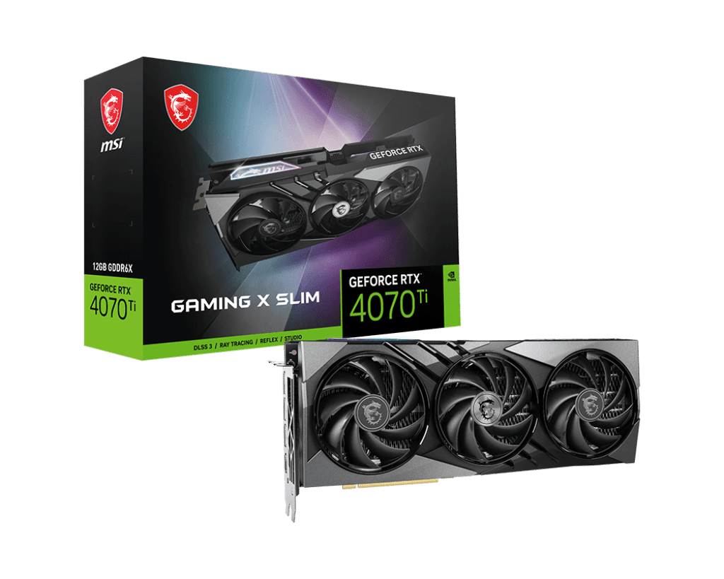 MSI NVIDIA GeForce RTX 4070 Ti Gaming X Slim 12G GDDR6X Graphics Card