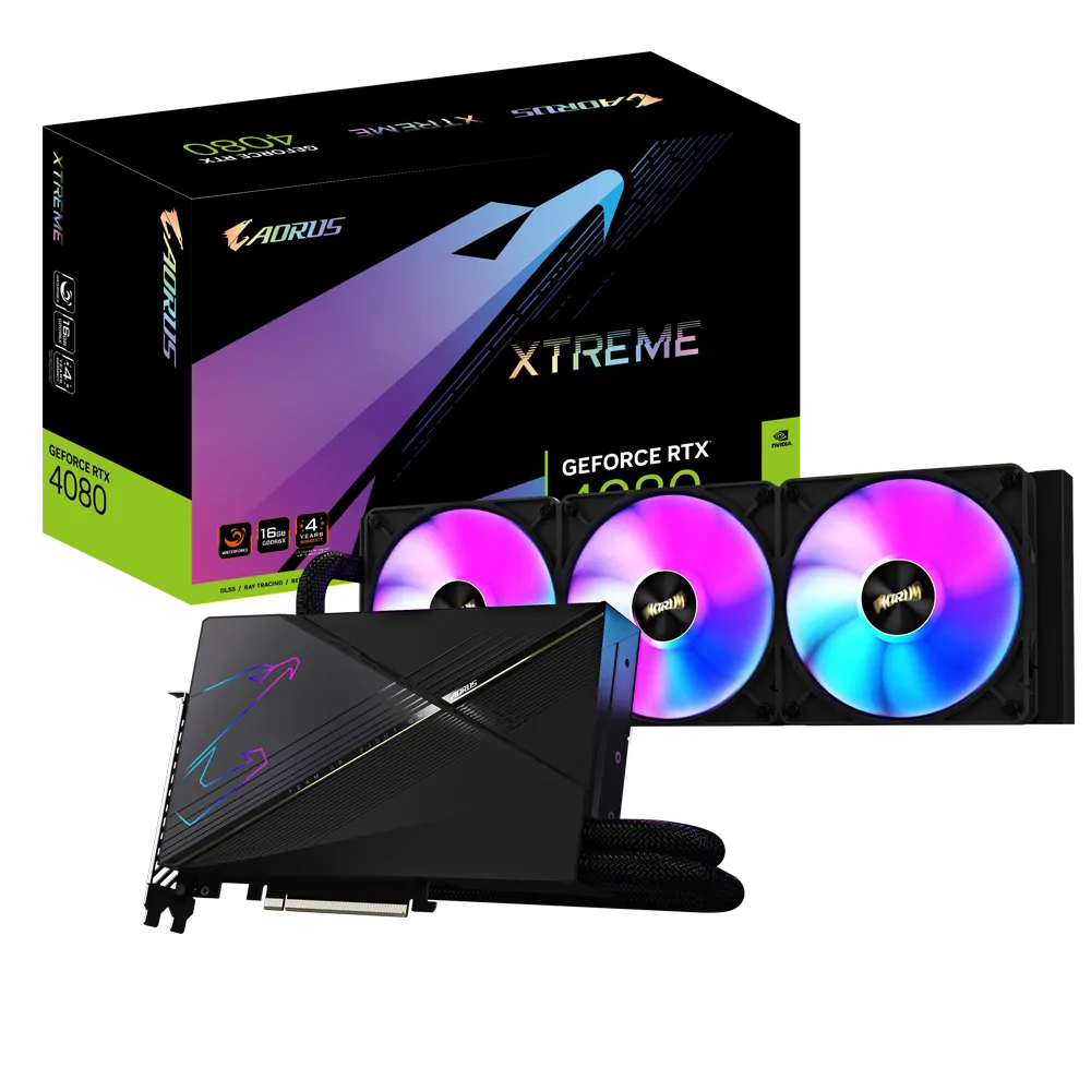 Gigabyte NVIDIA GeForce RTX 4080 AORUS XTREME WATERFORCE 16GB GDDR6X Graphics Card