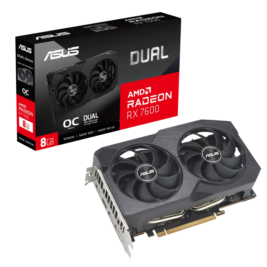ASUS Dual AMD Radeon RX 7600 V2 OC Edition 8GB GDDR6 Graphics Card