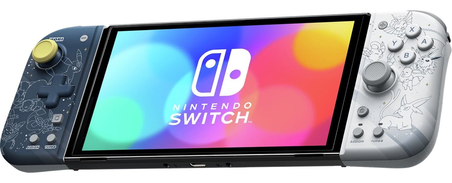 Nintendo Switch HORI Split Pad Compact Controller – Eevee Evolutions Angled View