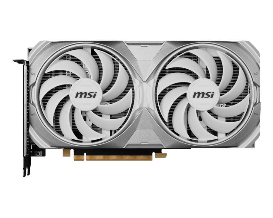 MSI NVIDIA GeForce RTX 4070 VENTUS 2X OC 12G GDDR6X WHITE Graphics Card Front View