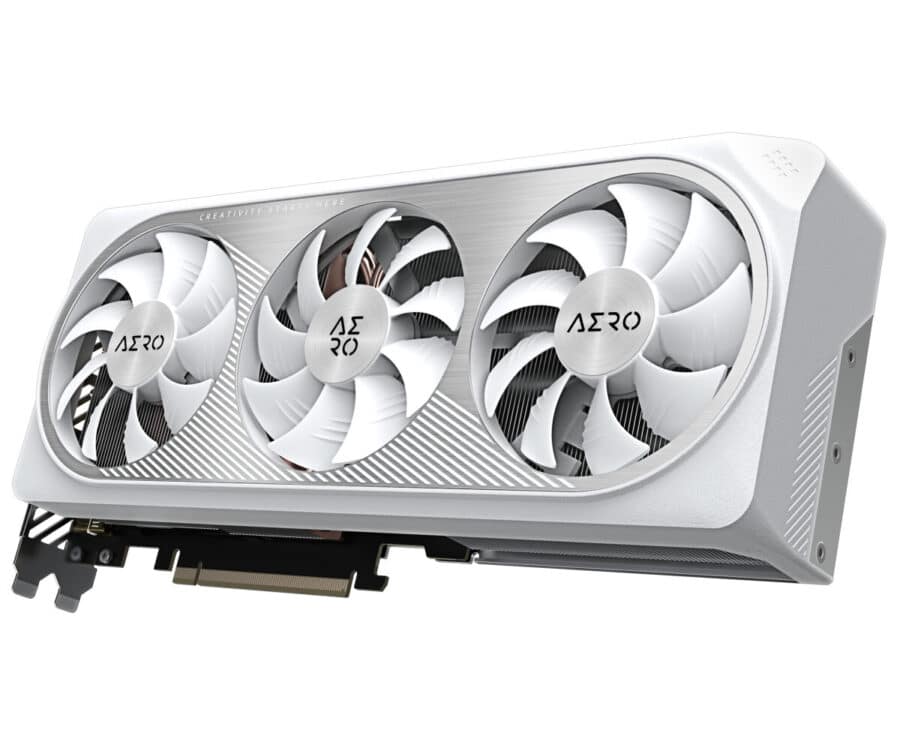 Gigabyte AERO GeForce RTX 4070 SUPER AERO OC Graphics Card Angled View