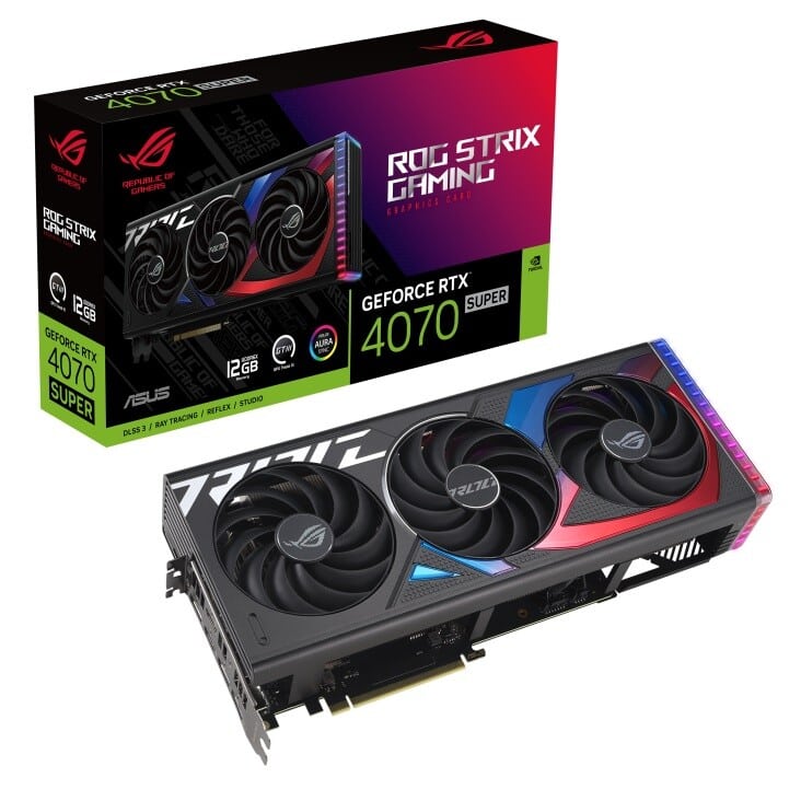 ASUS ROG STRIX NVIDIA RTX 4070 SUPER Graphics Card & Box