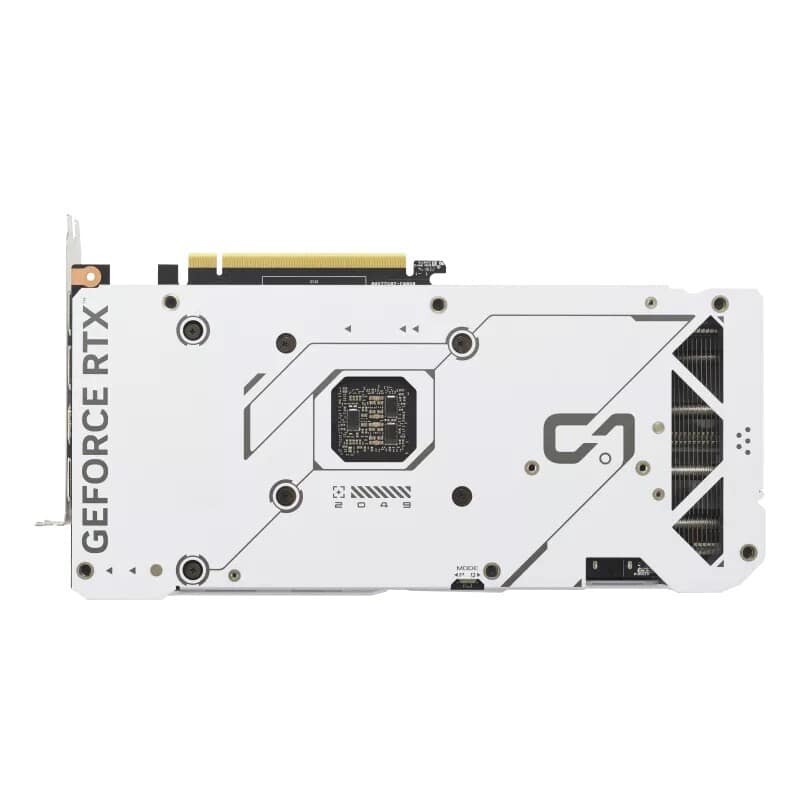 ASUS DUAL NVIDIA RTX4070 SUPER OC White Graphics Card Base of Card