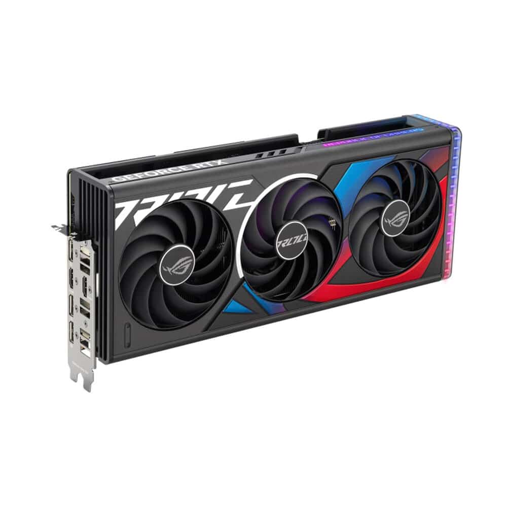 ASUS STRIX NVIDIA RTX 4070 Ti SUPER Graphics Card Front & Ports View