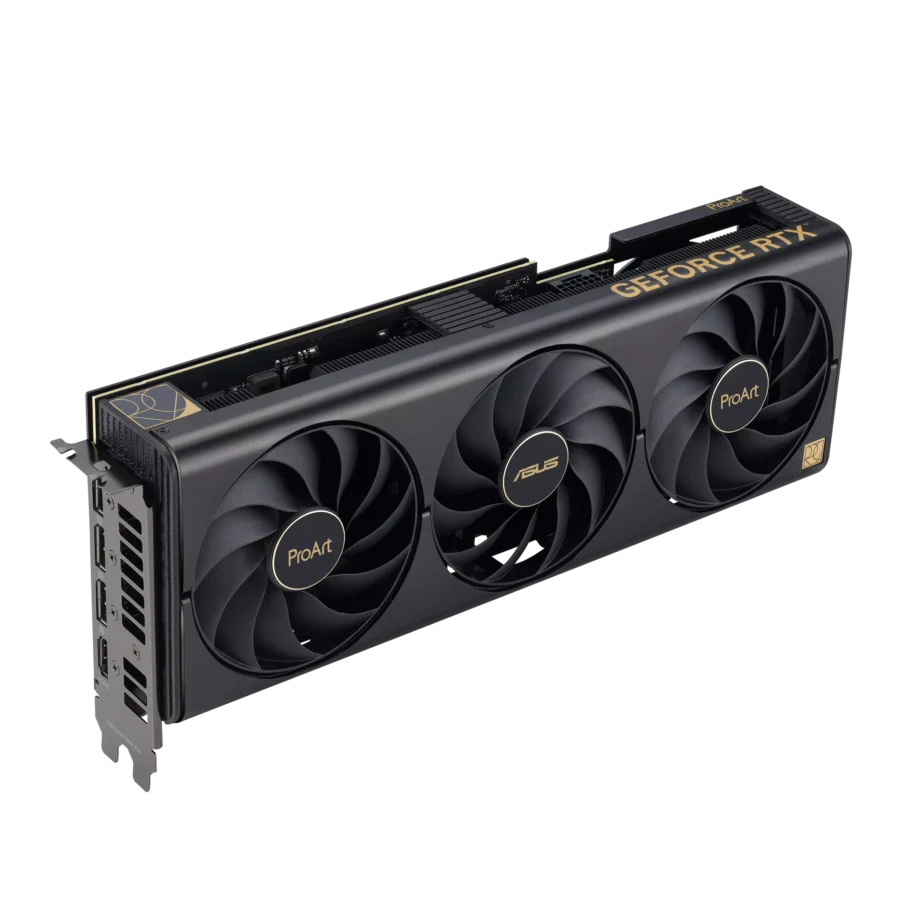 ASUS ProArt NVIDIA RTX 4070 Ti SUPER OC Graphics Card Top View & Ports