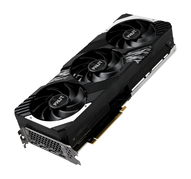 Palit NVIDIA RTX 4080 SUPER GamingPro OC Graphics Card Side Angle View & Ports