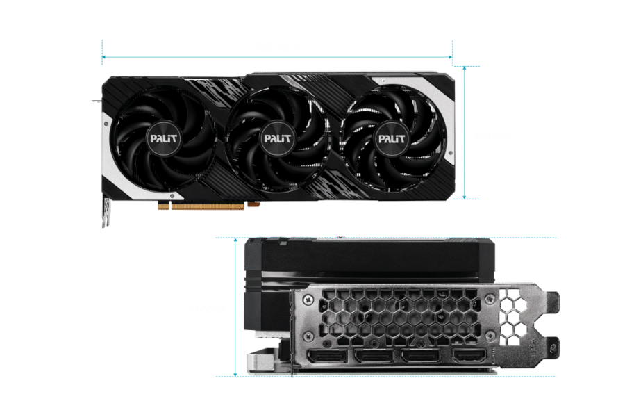 Palit NVIDIA RTX 4070 Ti SUPER GamingPro Graphics Card Front & Back View