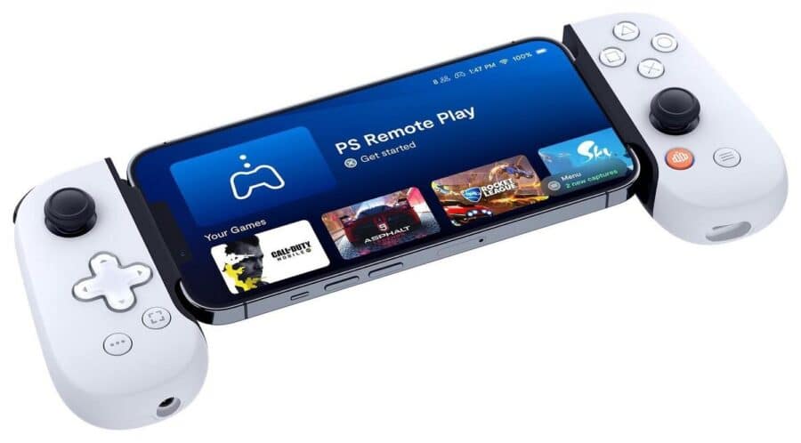 Backbone One: PlayStation Gaming Controller For iOS Lightning (2nd gen) - White Angled View