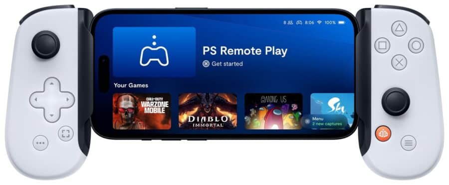 Backbone One: PlayStation Mobile Gaming Controller USB-C - Front View With Device