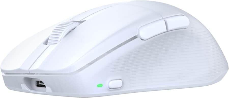 Turtle Beach - Pure Air Ultra-Light Wireless Gaming Mouse - White Side Front View & Port