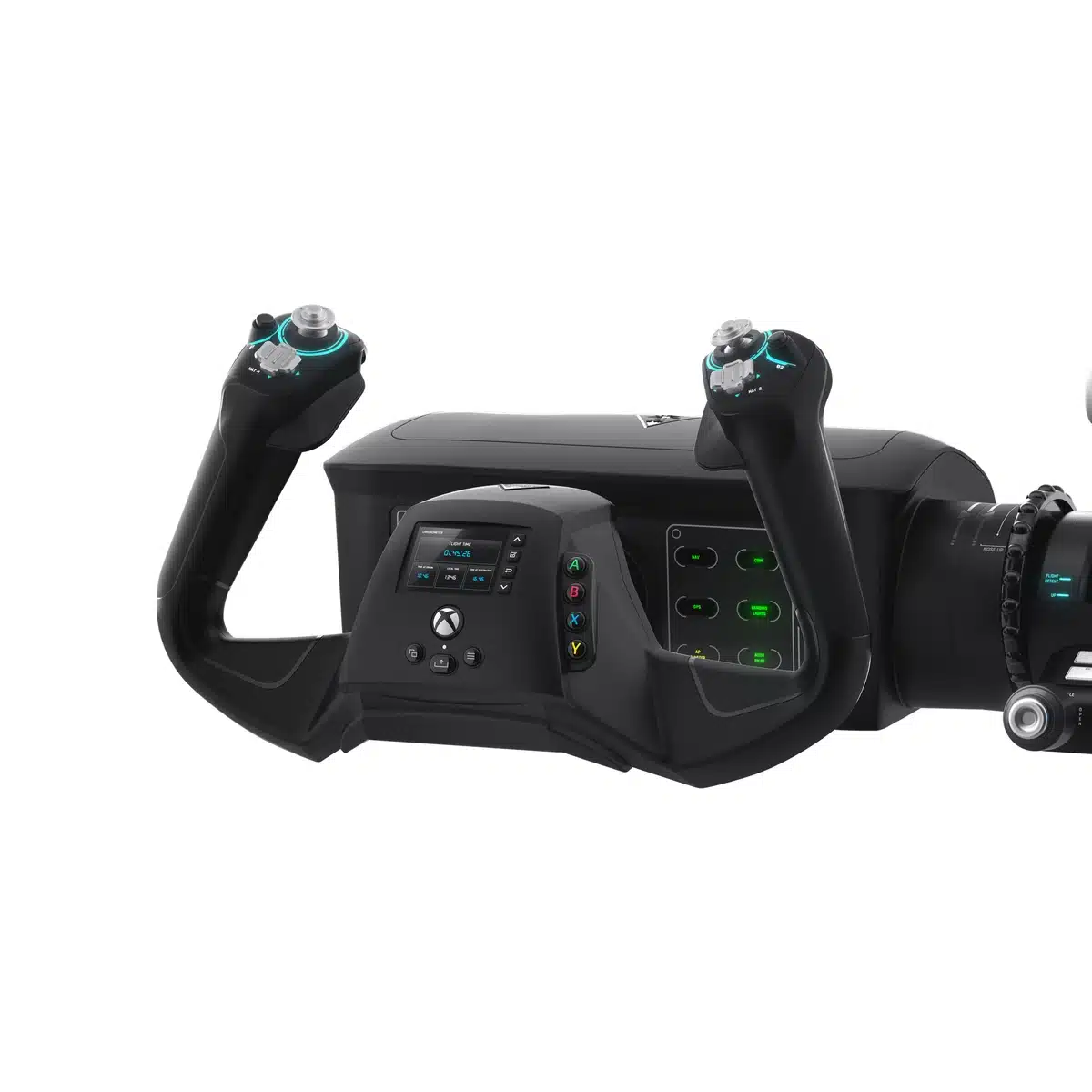 Turtle Beach - VelocityOne Flight Universal Control System Handle, base & Throttle Quadrant Angled View