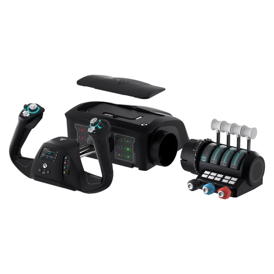 Turtle Beach - VelocityOne Flight Universal Control System Handle, base & Throttle Quadrant Angled View