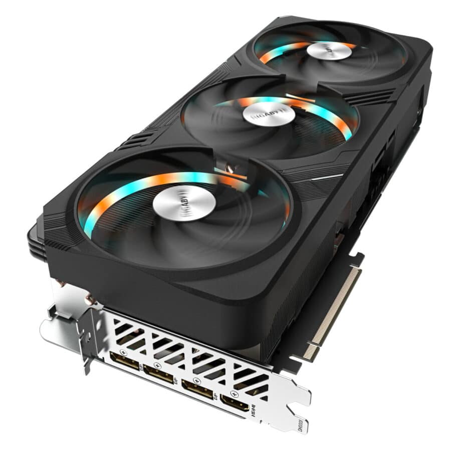 Gigabyte NVIDIA GeForce RTX 4080 SUPER GAMING OC 16GB Graphics Card Angled View & Ports
