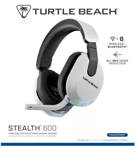 Turtle Beach Stealth 600 Gen3 PS Multiplatform Wireless Gaming Headset - White Box
