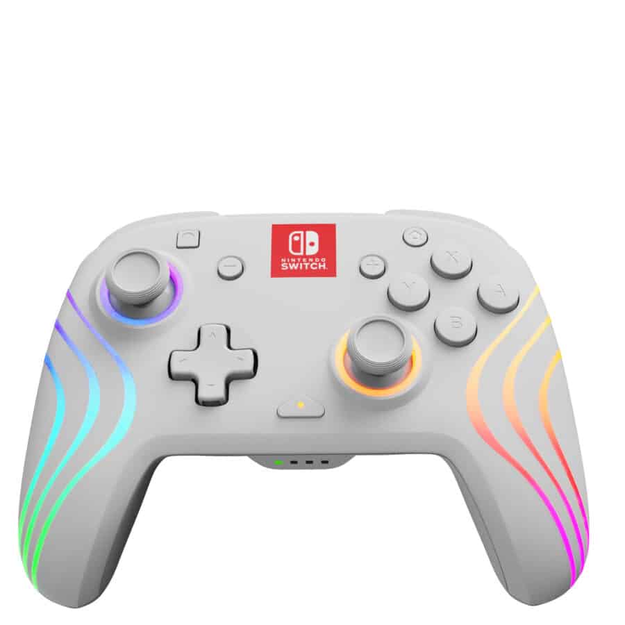 PDP - Afterglow Wave Wireless Controller For Nintendo Switch - White - Tilted View