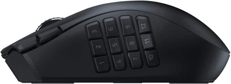 RAZER - Naga V2 HyperSpeed Mouse - Black Side View