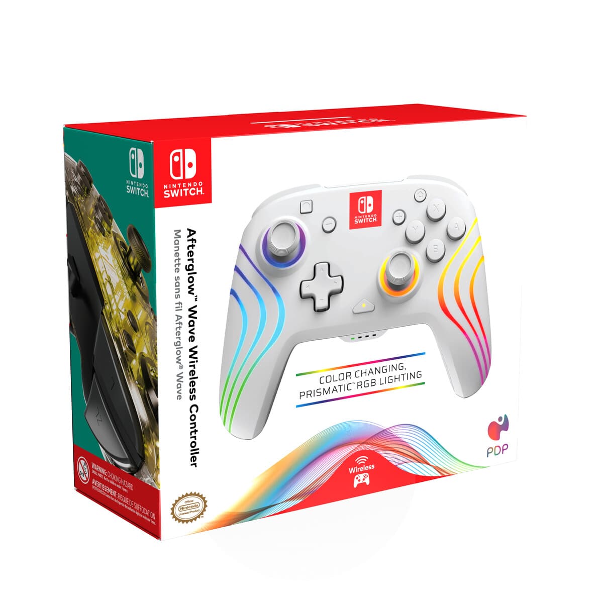 PDP - Afterglow Wave Wireless Controller For Nintendo Switch - White - Box