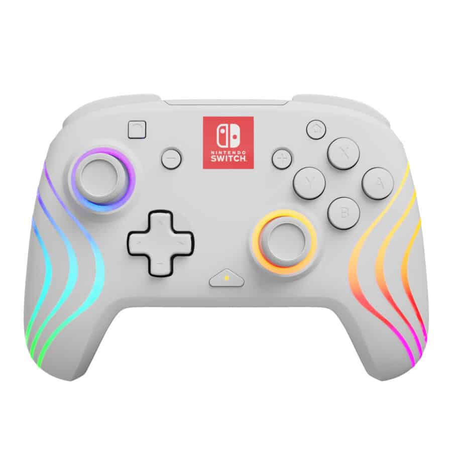 PDP - Afterglow Wave Wireless Controller For Nintendo Switch - White - Front View