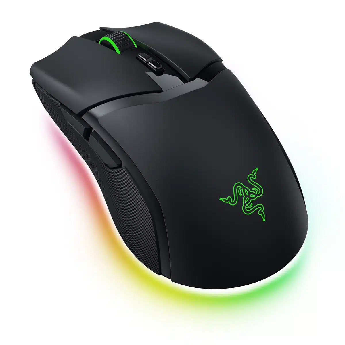 Razer - Cobra Pro Mouse – Black - Black Flat Angled View