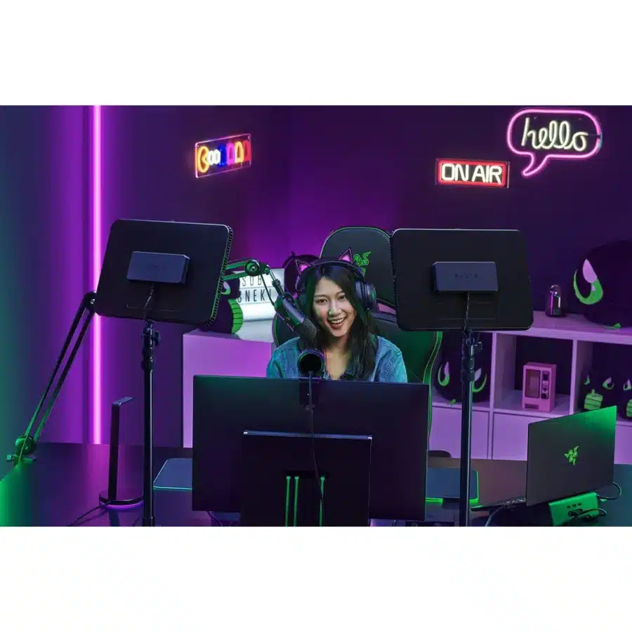 Razer - Key Light For Streaming - Chroma Set Up Back View