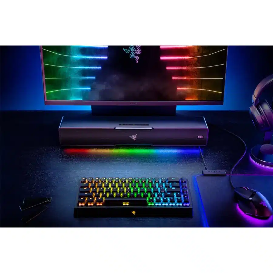 Razer - Leviathan V2 RGB Soundbar Speakers Top Angled View