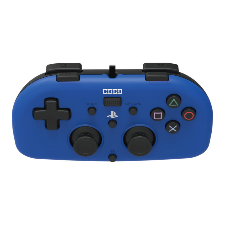 Hori - Wired Mini Gamepad For PlayStation 4 - Blue Front Tilted Angle