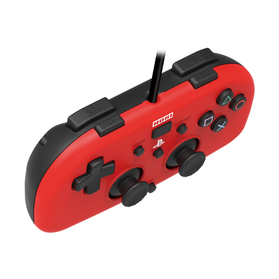 Hori - Wired Mini Gamepad For PlayStation 4 - Red Angled View
