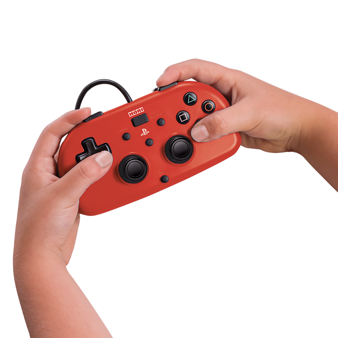 Hori - Wired Mini Gamepad For PlayStation 4 - Red In Use