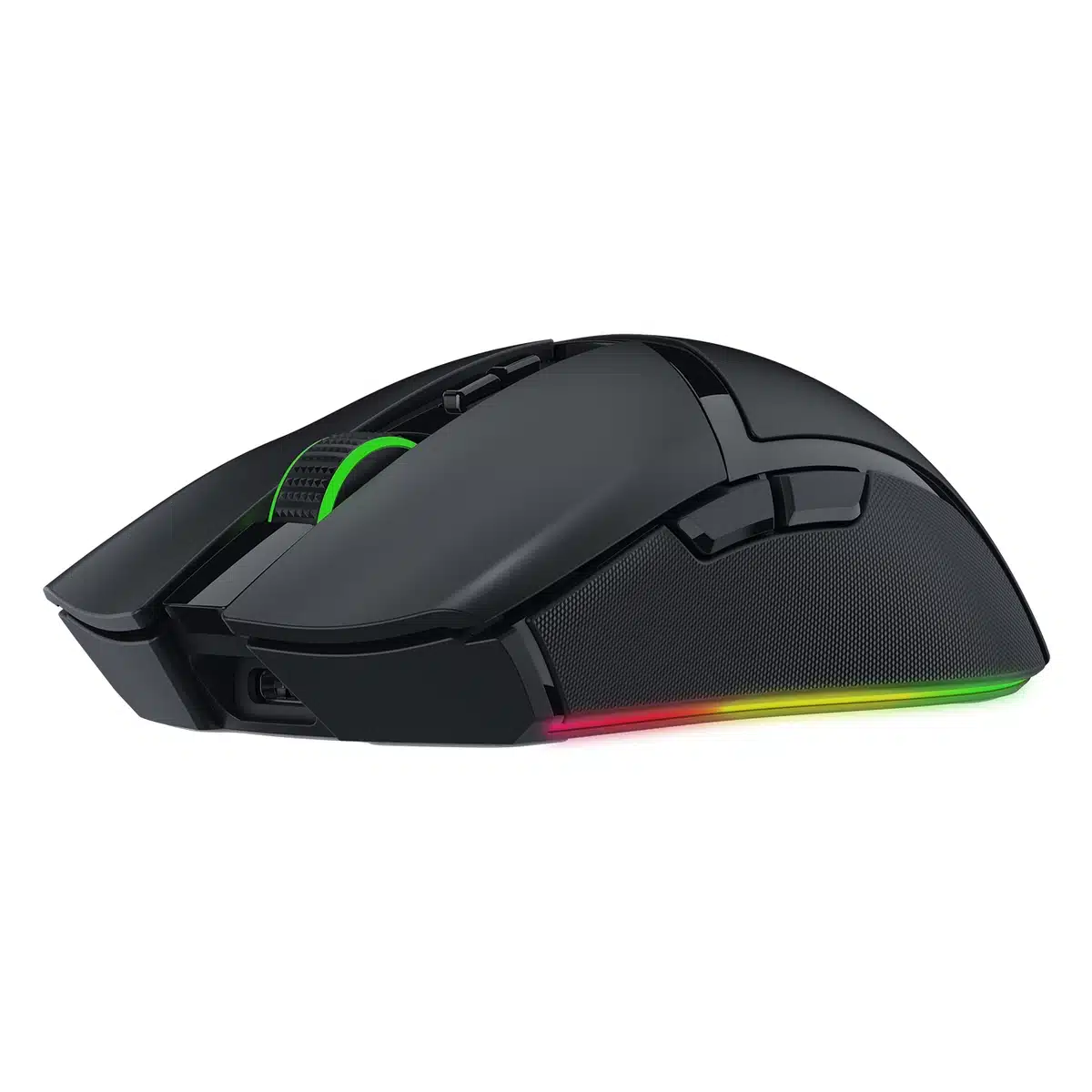 Razer - Cobra Pro Mouse – Black - Black Flat Angled View
