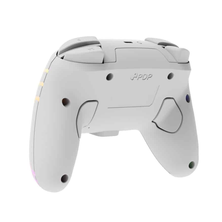 PDP - Afterglow Wave Wireless Controller For Nintendo Switch - White - Angled Back View
