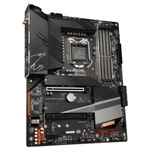 Gigabyte Z590 AORUS ELITE AX Angled View