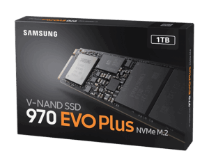 Samsung 970 EVO Plus 1TB Angled Box View
