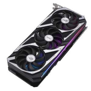 ASUS RTX 3060 V2 OC Angled Horizontal Fan View