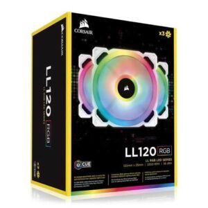 Corsair LL120 RGB LED 120mm PWM White Case Fans Box View